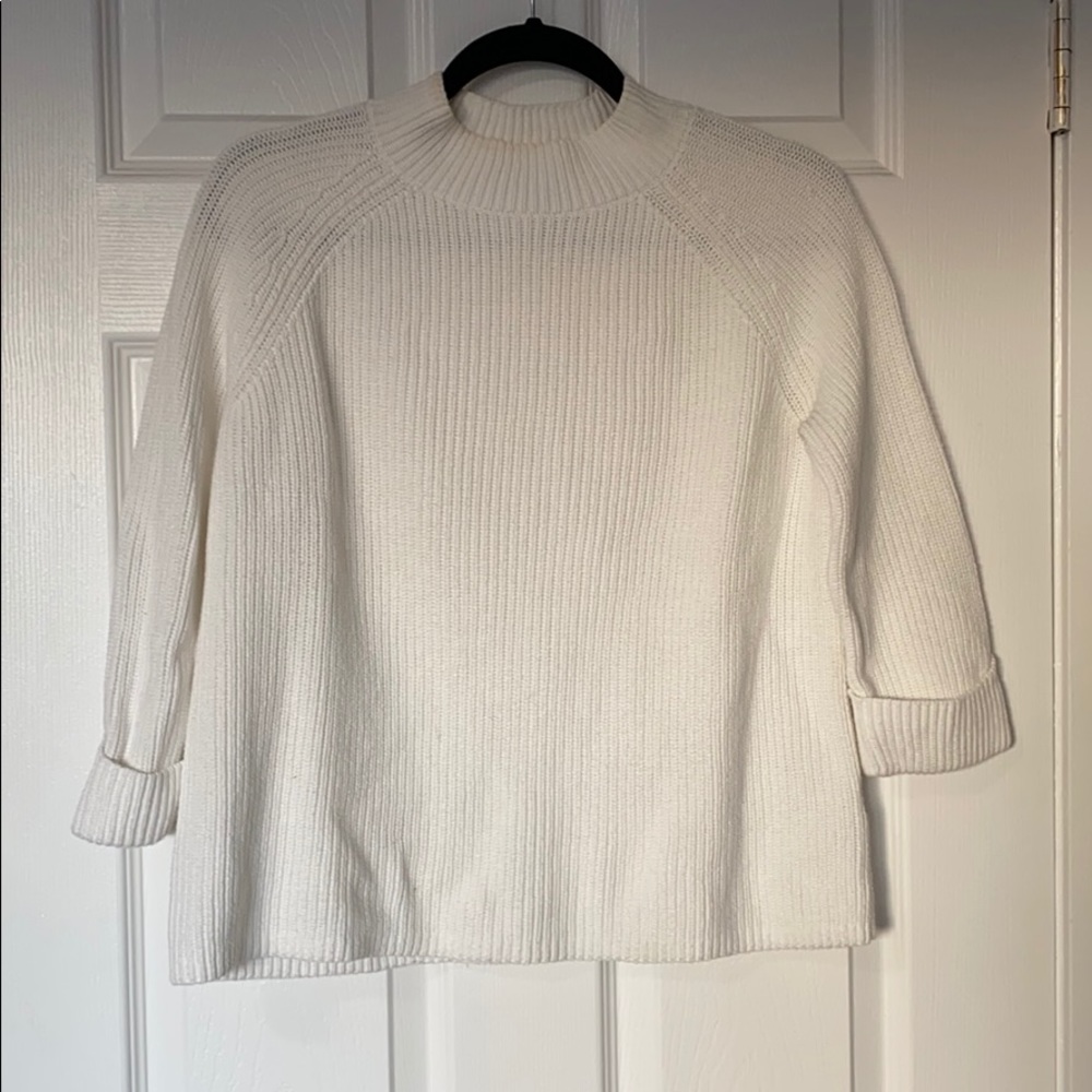 Cropped mock neck knit